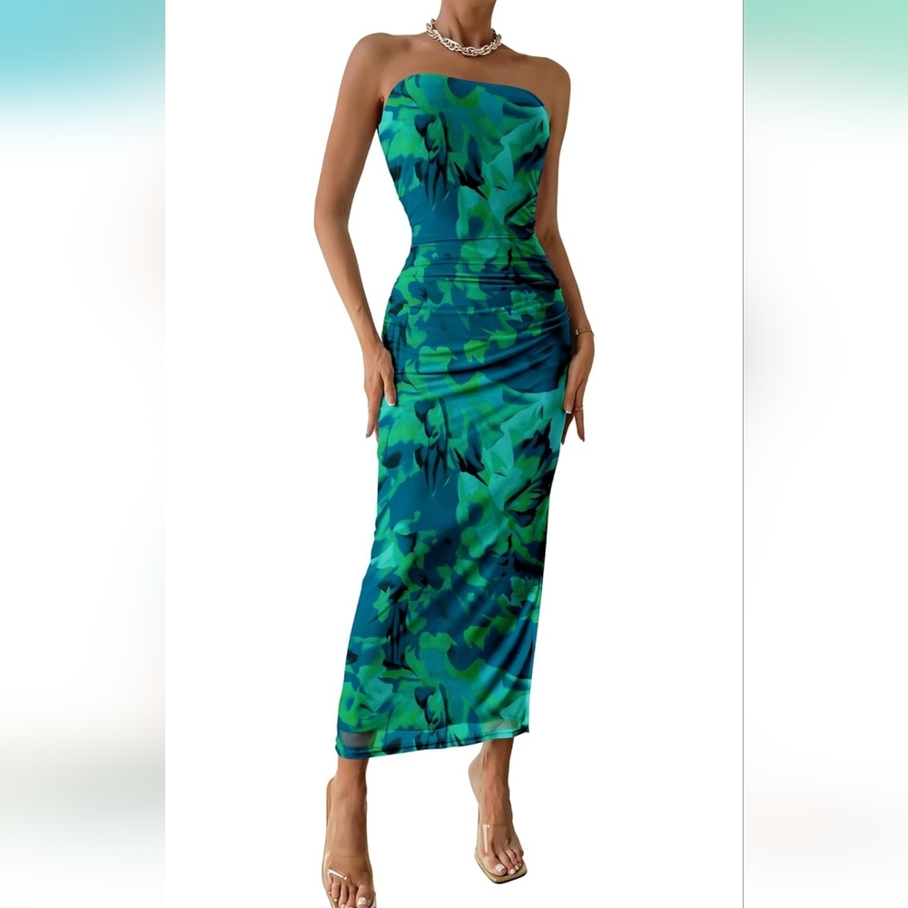 NEW Pretty Garden Bodycon Maxi Dress, Size M